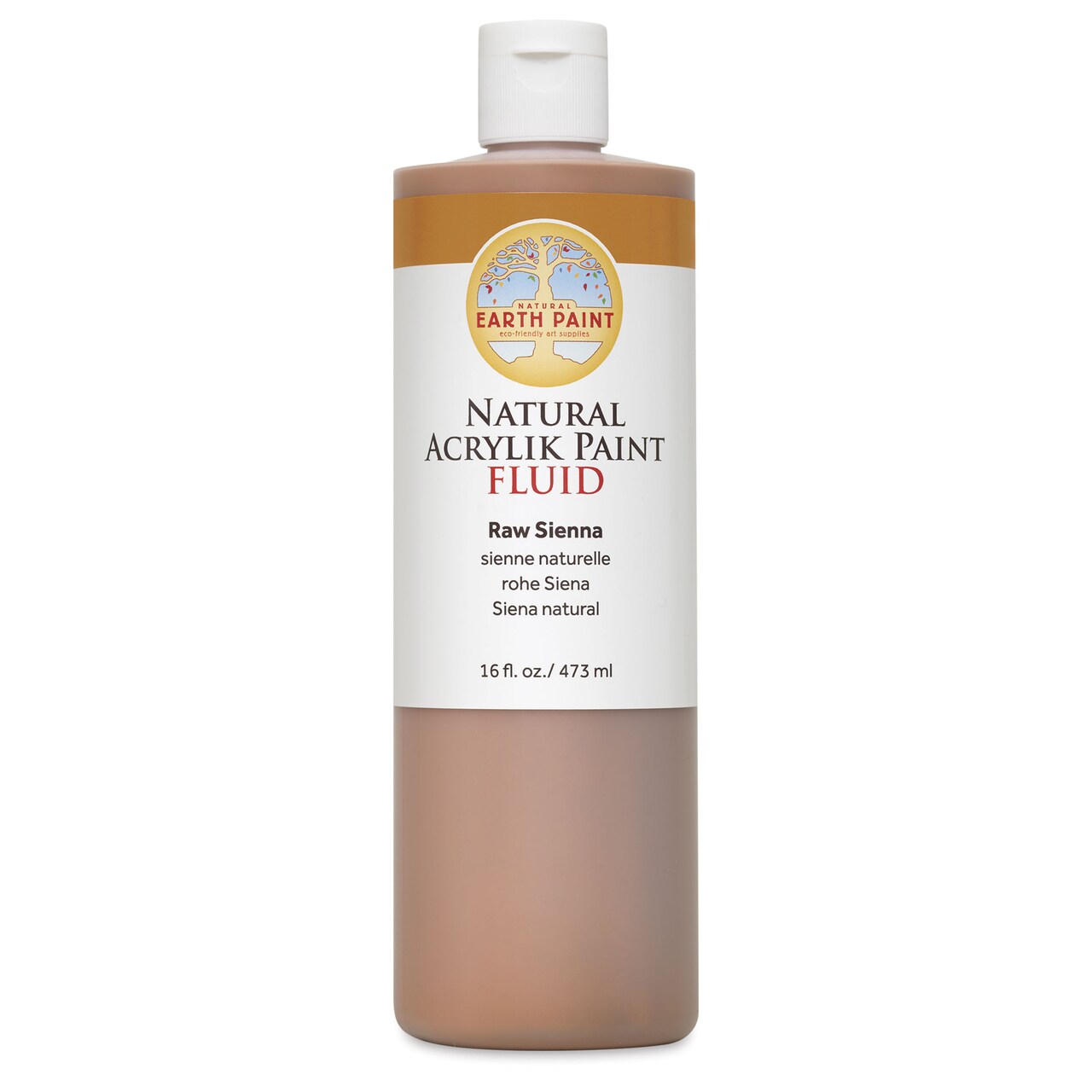Natural Earth Paint Natural Fluid Acrylik Paint - Raw Sienna, 473 ml